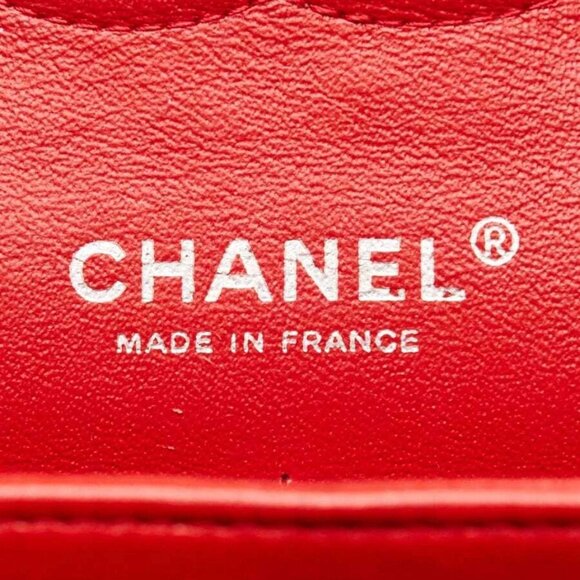Chanel Red Quilted Lambskin Leather Classic Medium Double Flap Bag - Picture 9 of 12